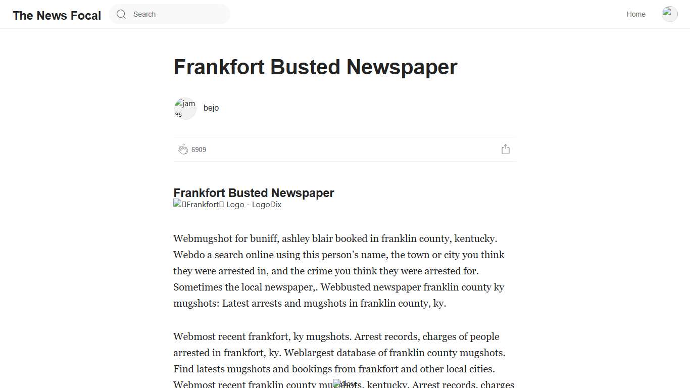 Frankfort Busted Newspaper