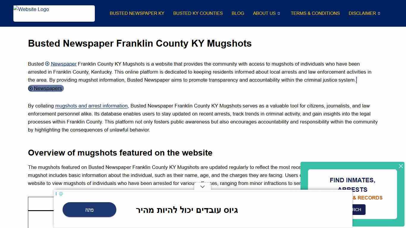 Busted Newspaper Franklin County KY Mugshots